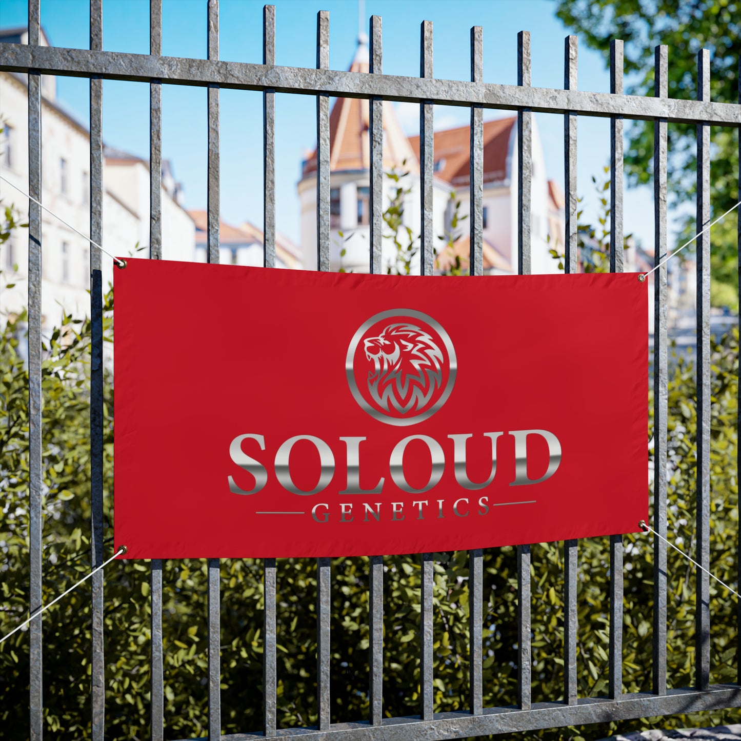 SOLOUD GENETICS VINYL BANNER (RED)