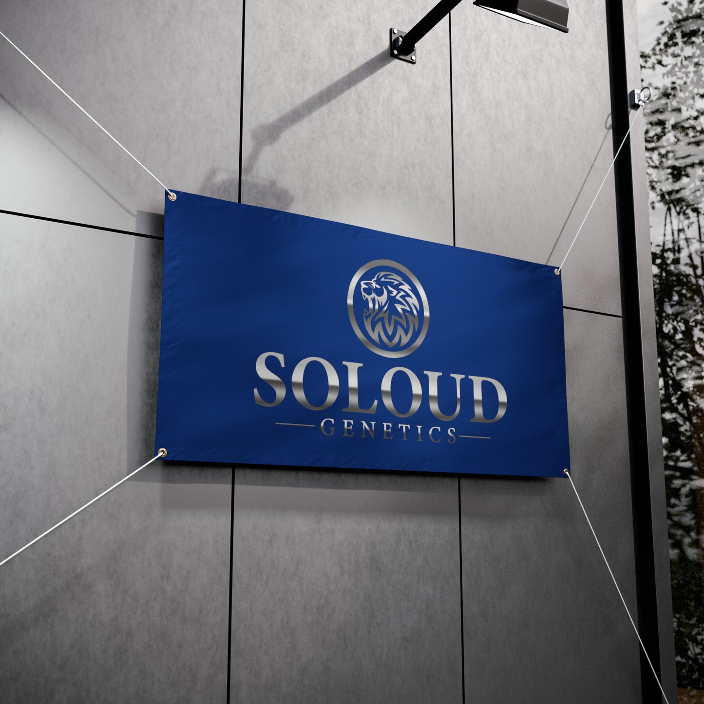 SOLOUD GENETICS VINYL BANNER (BLUE)