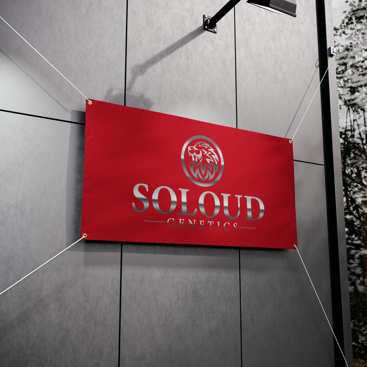SOLOUD GENETICS VINYL BANNER (RED)