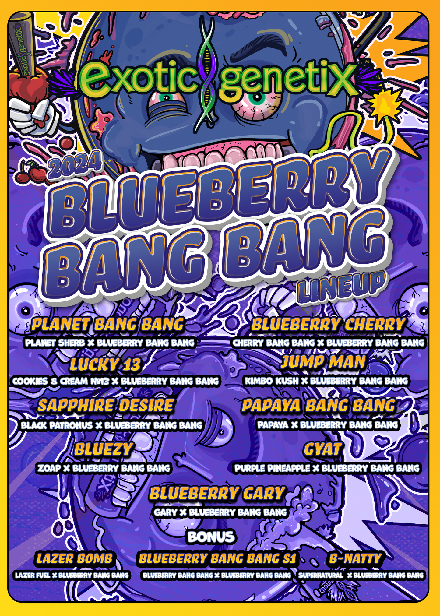 PLANET BANG BANG (PLANET SHERB x BLUEBERRY BANG BANG) FEMINIZED SEEDS EXOTIC GENETIX