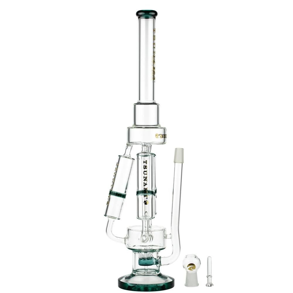 Tsunami 21″ Sprinkler Perc Quad Honeycomb Dab Rig - Green